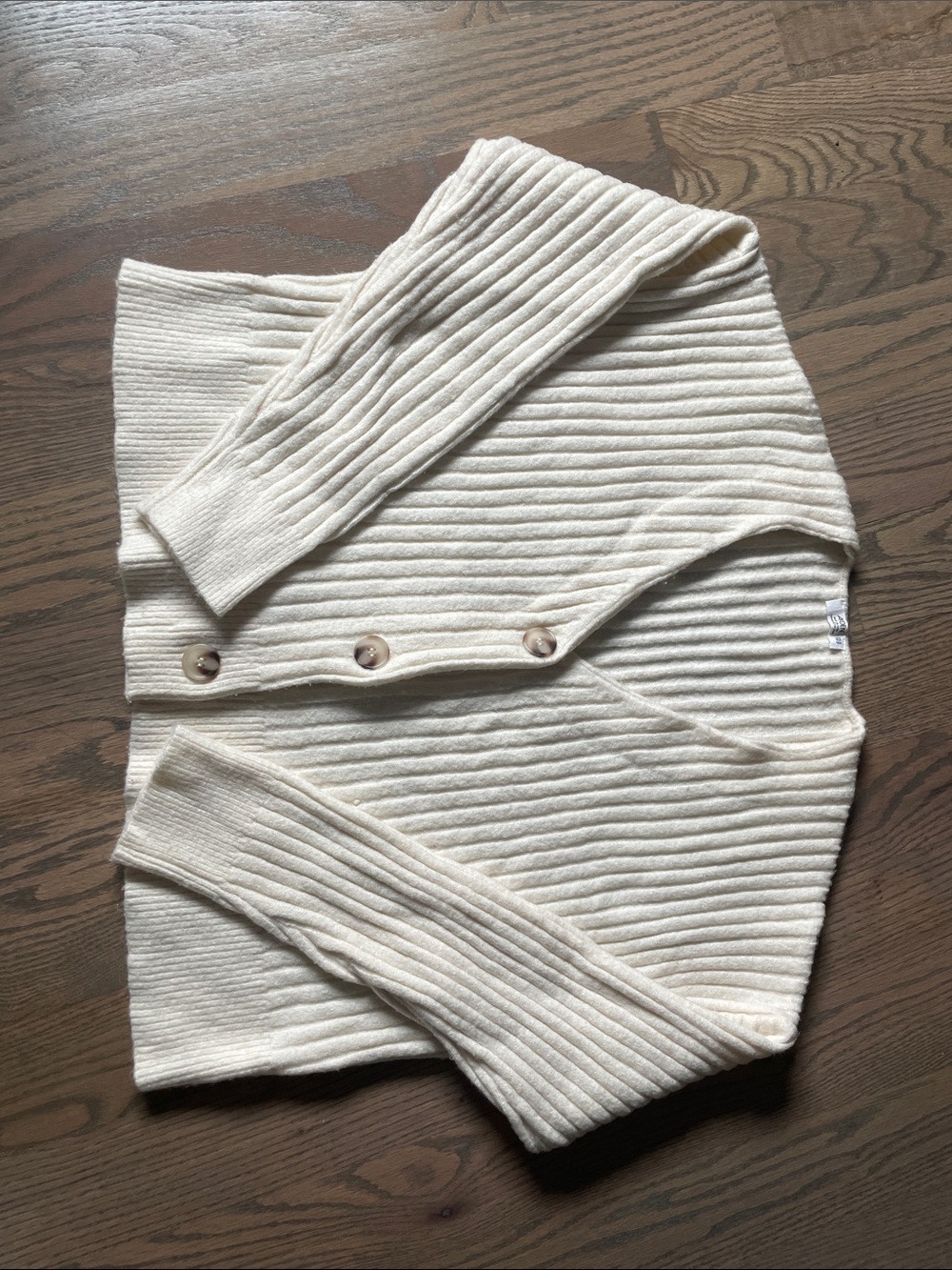 Ardene Cream Ribbed Button Cardigan and 9 garbage bags packets you will get all
